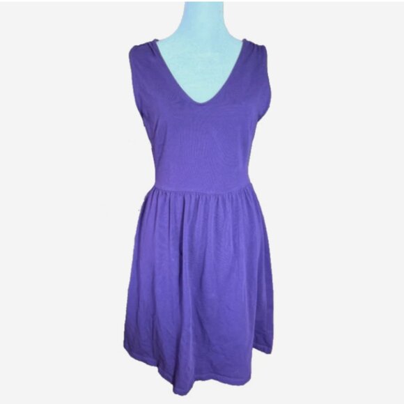 Vintage Y2K Mark. Purple V-Neck Sleeveless Mini Dress Women’s Size S Petite Boho - Picture 1 of 6